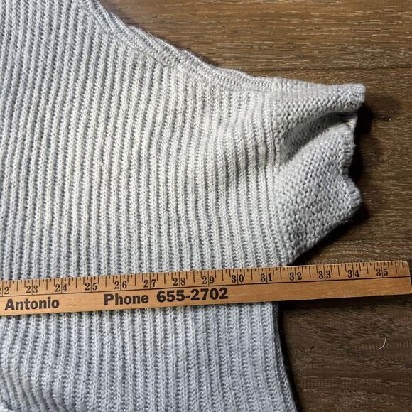 Wooden Ships Mohair Blend Short Sleeve Cardigan Sweater S/M Soft Gray Boxy - Picture 4 of 6